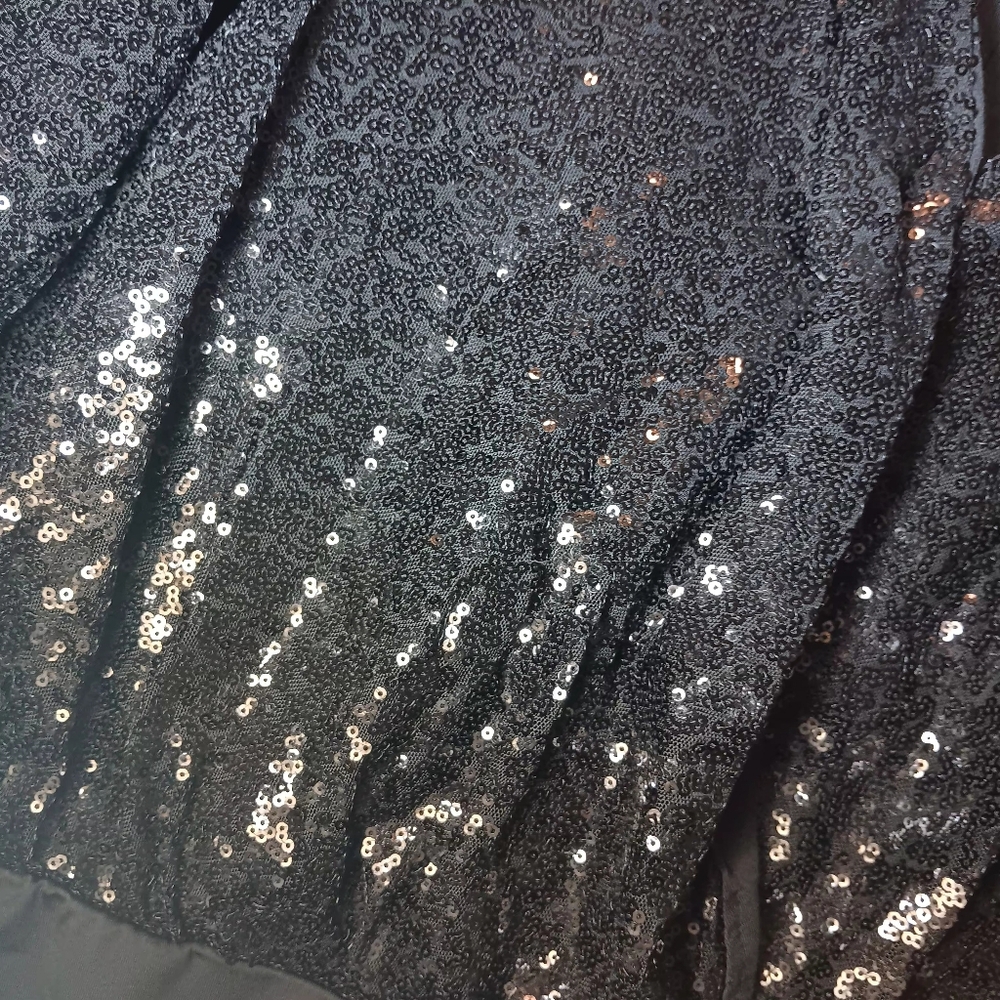 Black Sequin Wrap Bodysuit - Picture 8 of 14